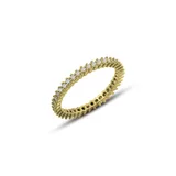 Inel argint Eternity cu zirconii, placat cu aur